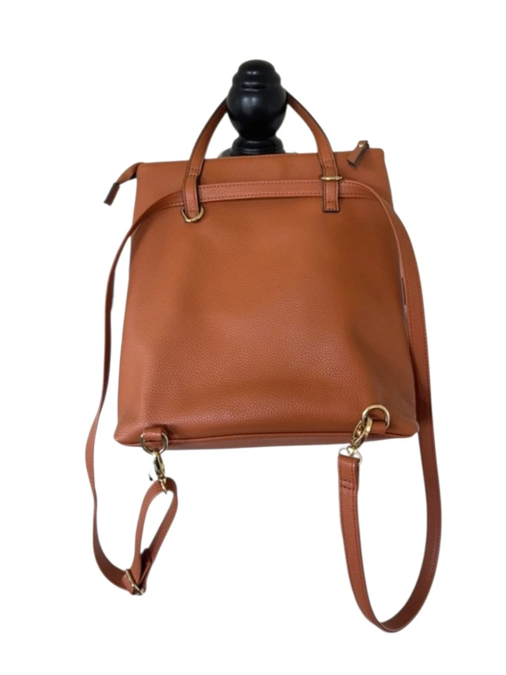 Convertible  Badgley Mischka Tan Vegan Leather Backpack Tote